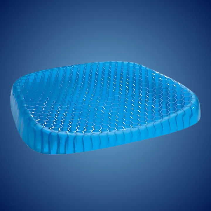 Ergonomisches Gel-Sitzkissen mit atmungsaktivem Bezug. Orthopädisches Design für bessere Haltung & Rückenentlastung.