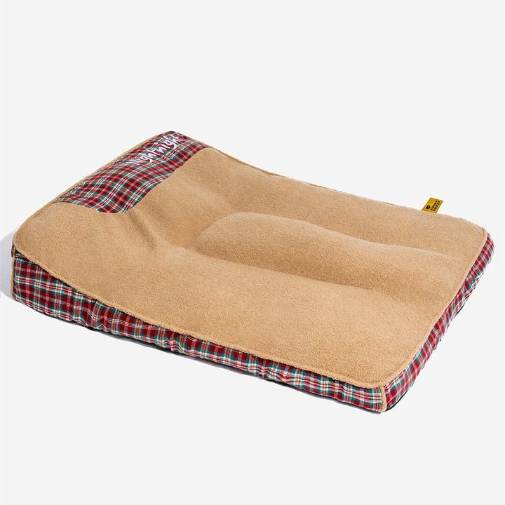 Kleines, orthopädisches Hundebett aus Teddyfell, weich & waschbar, idealer Schlafplatz.