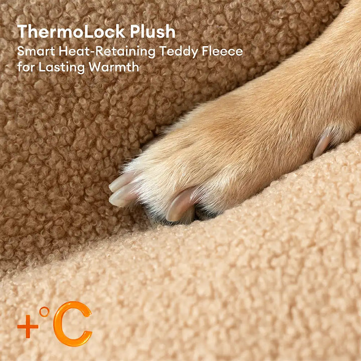 Flauschiger Schlafplatz: Orthopädisches Hundebett aus Teddyfell, gelenkschonend für Haustiere.