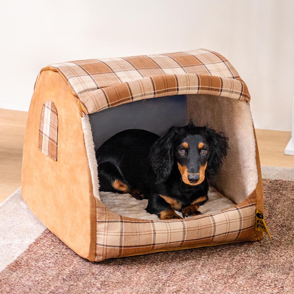 Luxuriöser, orthopädischer Schlafplatz für Hunde, waschbar, in elegantem Schwarz.