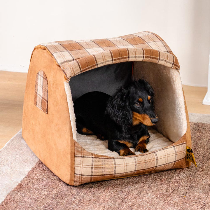 Komfortables, orthopädisches Hundebett in Rot, ideal für Erholung und gesunden Schlaf.