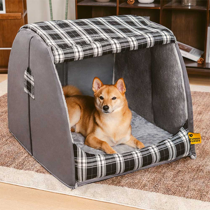 Orthopädisches Hundebett, schwarz, mit Memory-Schaum für optimalen Liegekomfort.