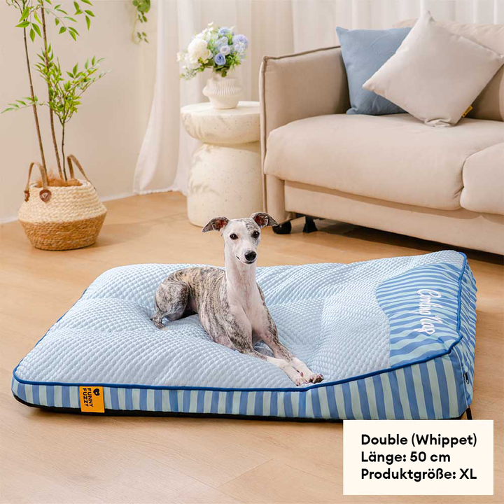 Ergonomisches Hundebett für große Rassen, kühlend, waschbar, mit Gelenkunterstützung.