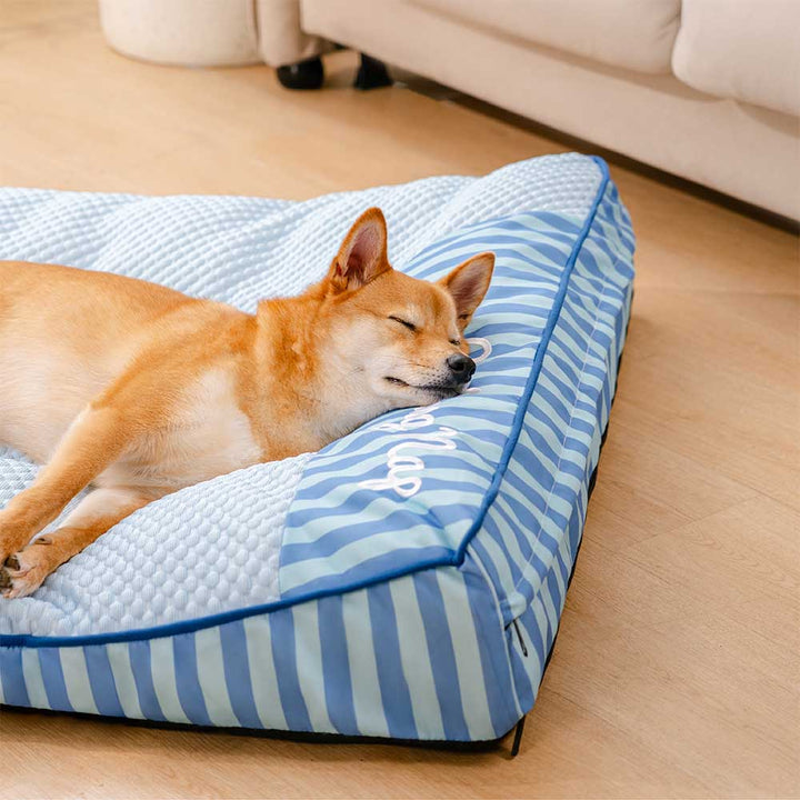 Kühlendes orthopädisches Hundebett für große Hunde, waschbar und komfortabler Schlafplatz.
