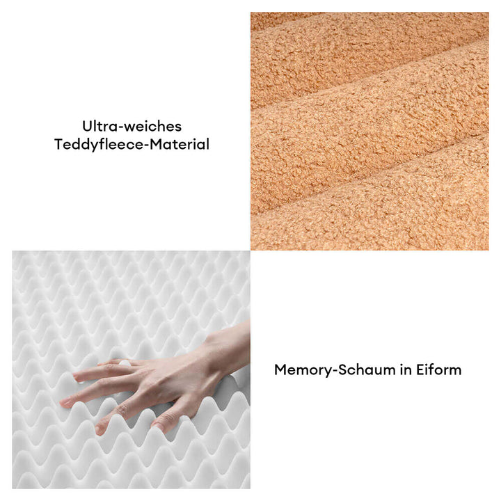 Teddyfleece Hundebett orthopädisch, waschbar, für große Hunde. Memoryschaumkern für gesunde Gelenke.