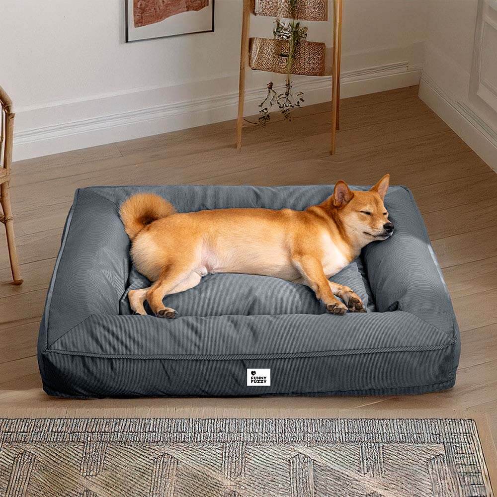 Orthopädisches Hundebett mit Gelenkunterstützung für große Rassen, fördert gesunden Schlaf und Entlastung.