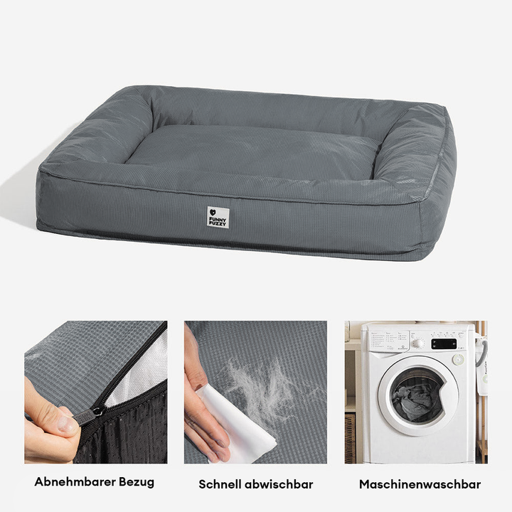 Modernes orthopädisches Tierbett in schickem Design, wasserabweisend und perfekt für große Hunde.