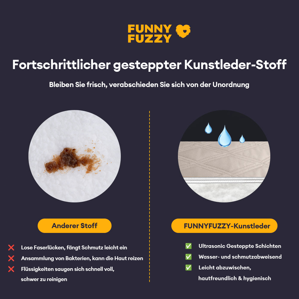 Kognakbraunes faltbares Luxus Hundebett, orthopädisch, für Senioren.