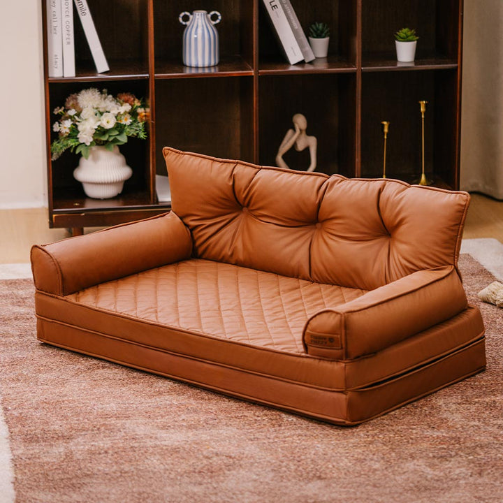 Luxuriöses orthopädisches Tierbett, abgrundblau, faltbar. Für große Hunde.
