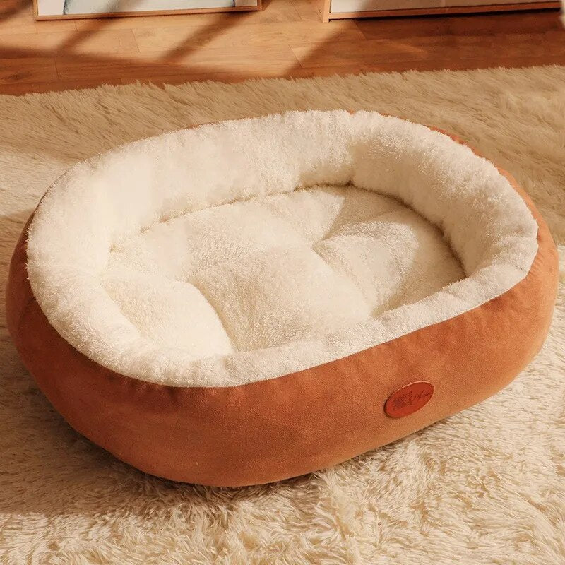 Orthopädisches Hundebett Luxus Schlafnest in Grau. Waschbar & weich, bietet Gelenkunterstützung für Hunde.
