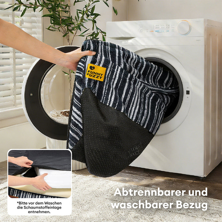 Rutschfestes, orthopädisches Hundebett mit Memory-Schaum, sicher & komfortabel für alle Hunderassen.
