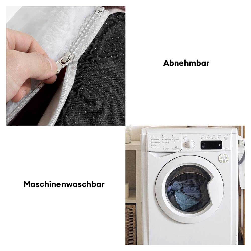 Gemütliches Schneehaus-Hundebett, orthopädisch & waschbar, perfekt für die Weihnachtszeit.
