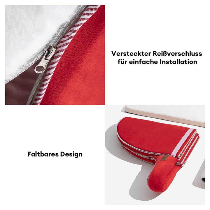 Festliches Orthopädisches Hundebett Schneehaus, rot, schenkt Ihrem Hund Geborgenheit und Wärme.