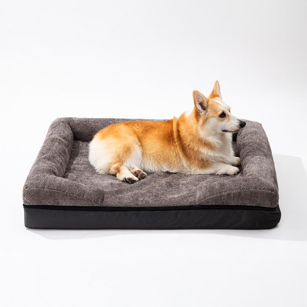 Therapiewirksames orthopädisches Hundebett für Hunde mit Arthritis & Hüftdysplasie.