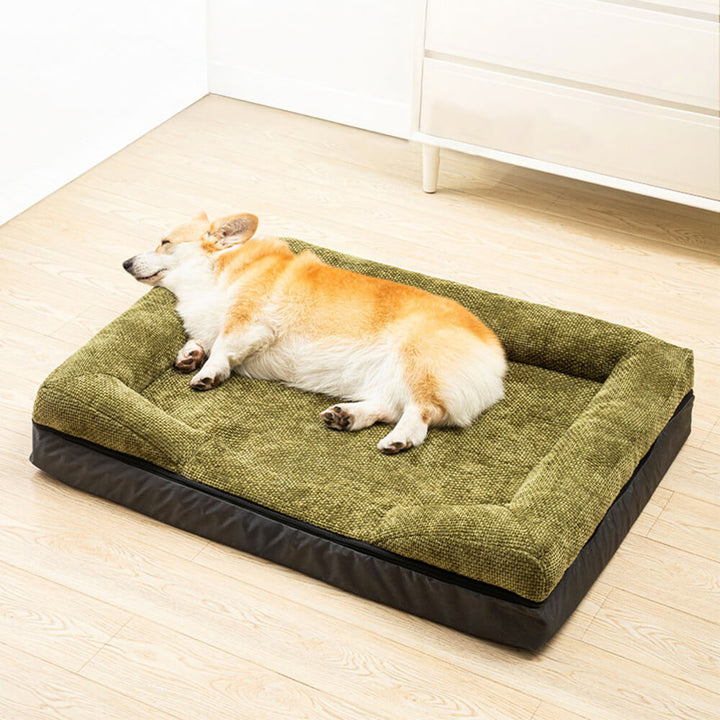 Weiches, orthopädisches Hundebett mit Memory-Schaum für Gelenkkomfort und Entspannung.