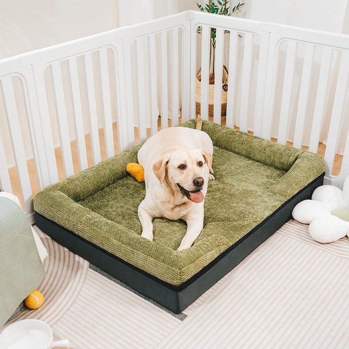 Detailansicht des strapazierfähigen, waschbaren Stoffes vom orthopädischen Hundebett.