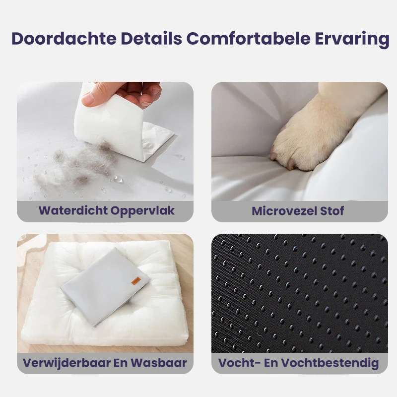 Komfortables, orthopädisches Hundekissen mit Memoryschaumkern. Wasserdicht und robust für erholsamen Schlaf.
