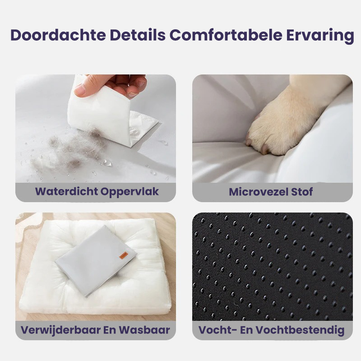 Komfortables, orthopädisches Hundekissen mit Memoryschaumkern. Wasserdicht und robust für erholsamen Schlaf.