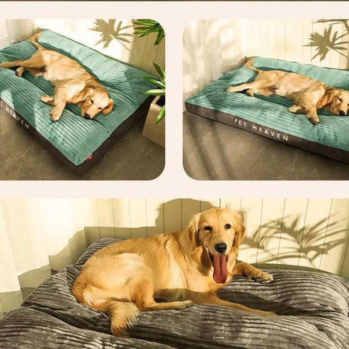 Detailansicht des weichen, wärmenden Materials vom orthopädischen SnuggleRest Hundekissen. Kuschelplatz.