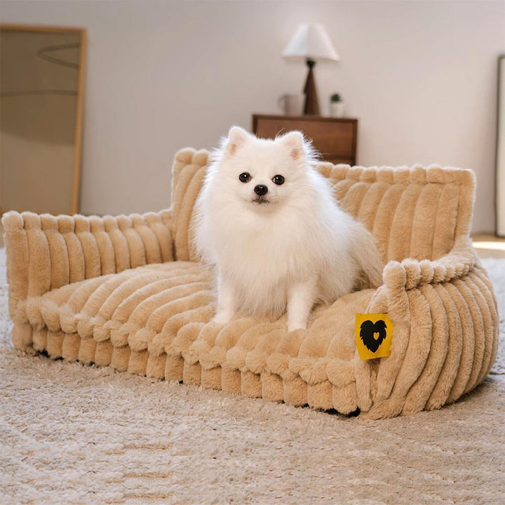 Hunde-Schlafplatz: Orthopädisches, waschbares Hundesofabett aus weichem Plüsch.