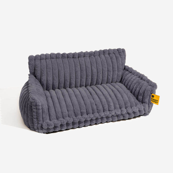 Gemütliches, orthopädisches Hundesofabett aus pflegeleichtem Plüsch, waschbar & gelenkschonend.