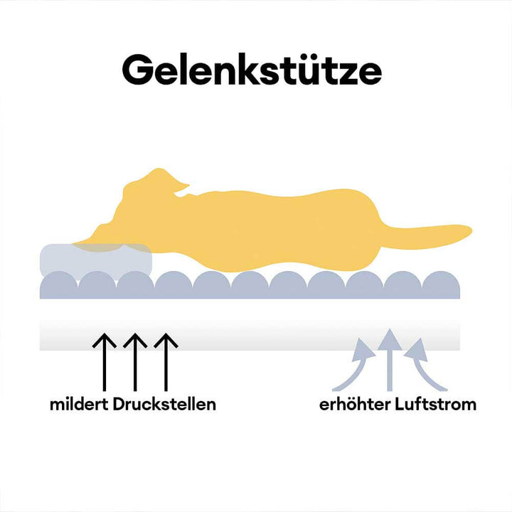 Detailansicht: Weicher Plüsch des orthopädischen Hundesofabetts. Waschbares, bequemes Haustierbett.