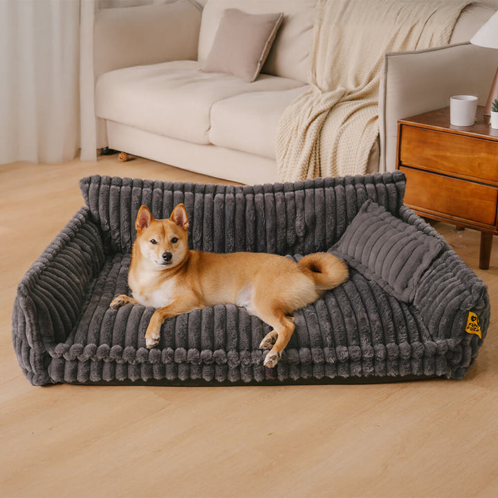 Elegantes, orthopädisches Hundebett für gemütliche Ruhepausen. Waschbar & gelenkschonend.
