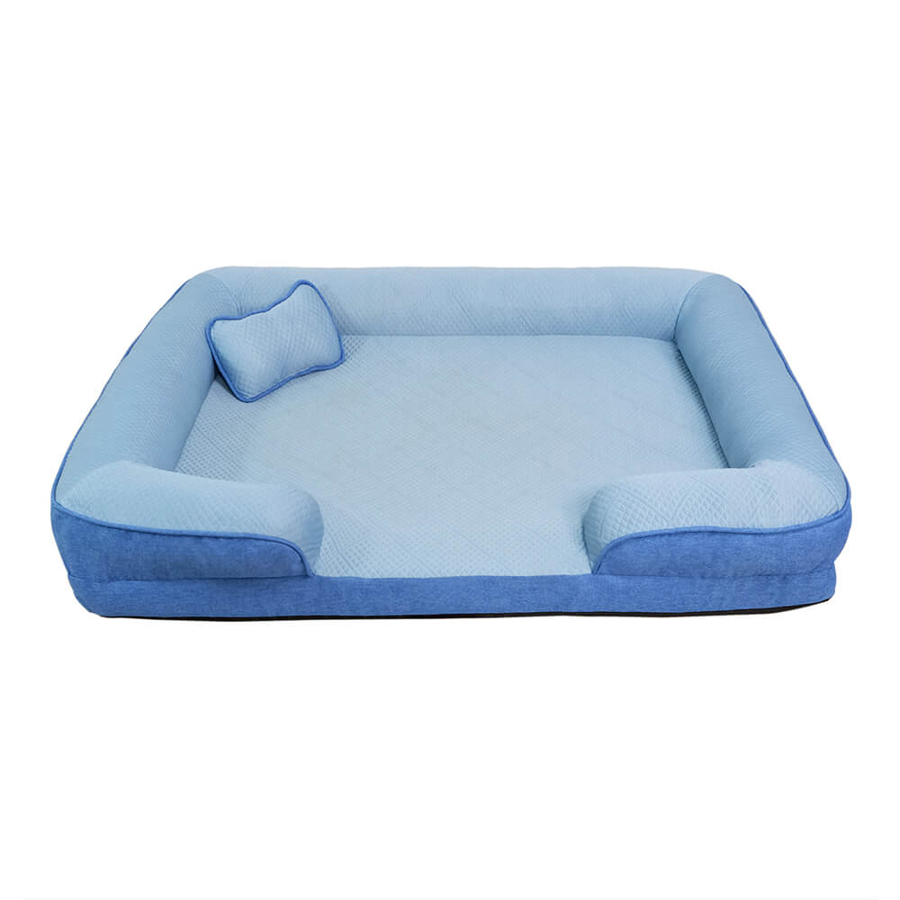 Orthopädisches Kühl-Hundebett, eckig, waschbar; bequemer Schlafplatz für jeden Hund.