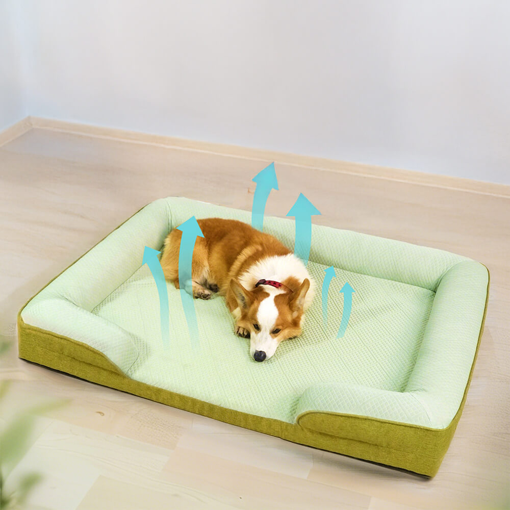 Hundebett für Haustiere, orthopädisch, kühlend, waschbar; bequemer Schlafplatz.