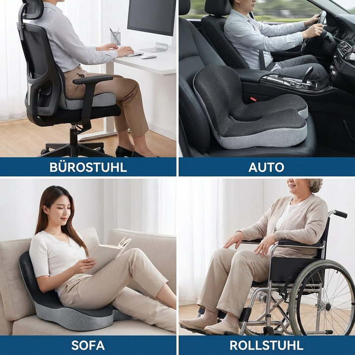 Hochwertiges orthopädisches Kissen aus Memory-Schaum für langanhaltende Schmerzlinderung im Rückenbereich.