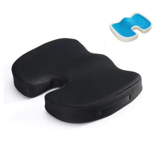 Vielseitiges ergonomisches Memory-Sitzkissen für Büro, Auto & Reisen; Unterstützung für Rücken & Steißbein.