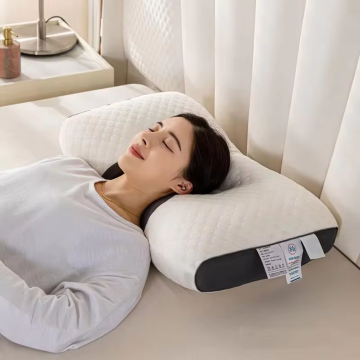 Orthopädisches Nackenkissen aus Memory-Schaum, ergonomisch geformt für Tiefschlaf & Nackenstütze.