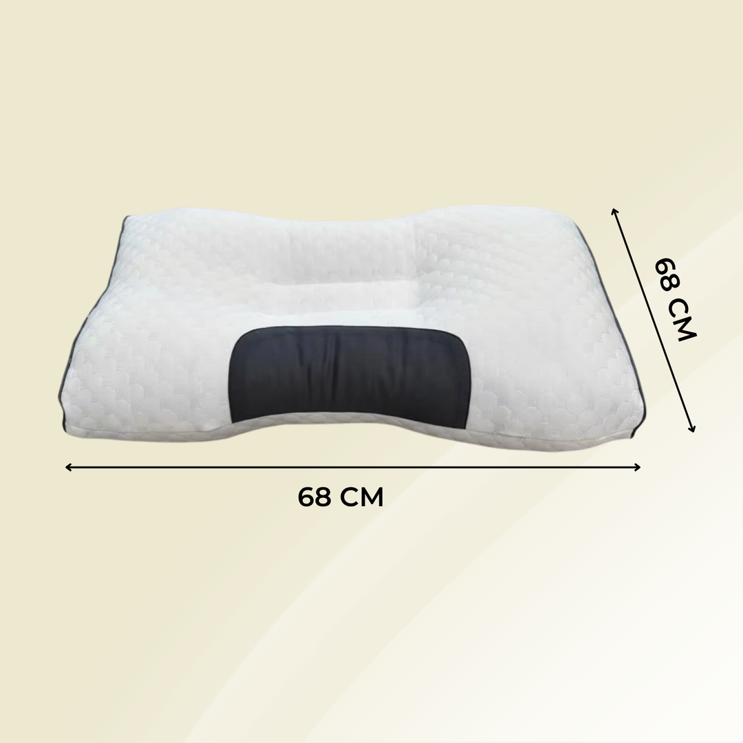 Premium Memory-Schaum Nackenkissen, atmungsaktiv, bietet ergonomischen Komfort für entspannten Schlaf.