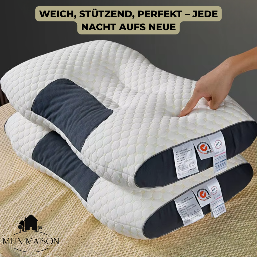 Komfortkissen orthopädisch, ergonomisch für alle Schlafpositionen, optimaler Nackenkontakt.
