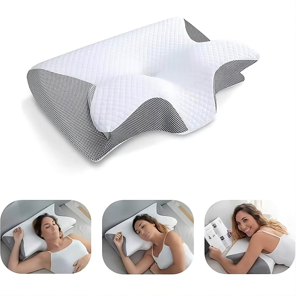 Ergonomisches Nackenstützkissen für Herren & Damen, lindert Rückenschmerzen, verbessert Schlafqualität & Entspannung.