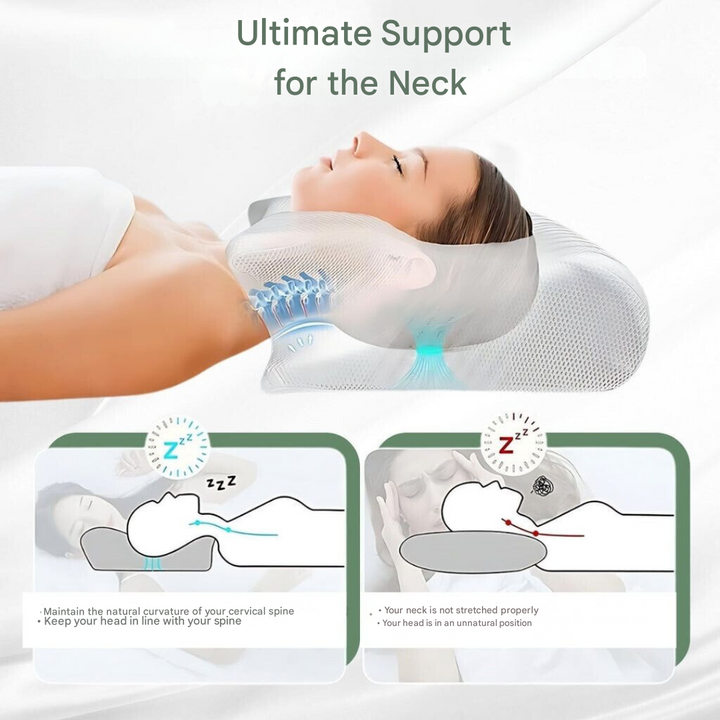 Orthopädisches Kissen DreamAlign für ergonomische Schlafposition, entspannt Nacken, Schultern und Wirbelsäule.