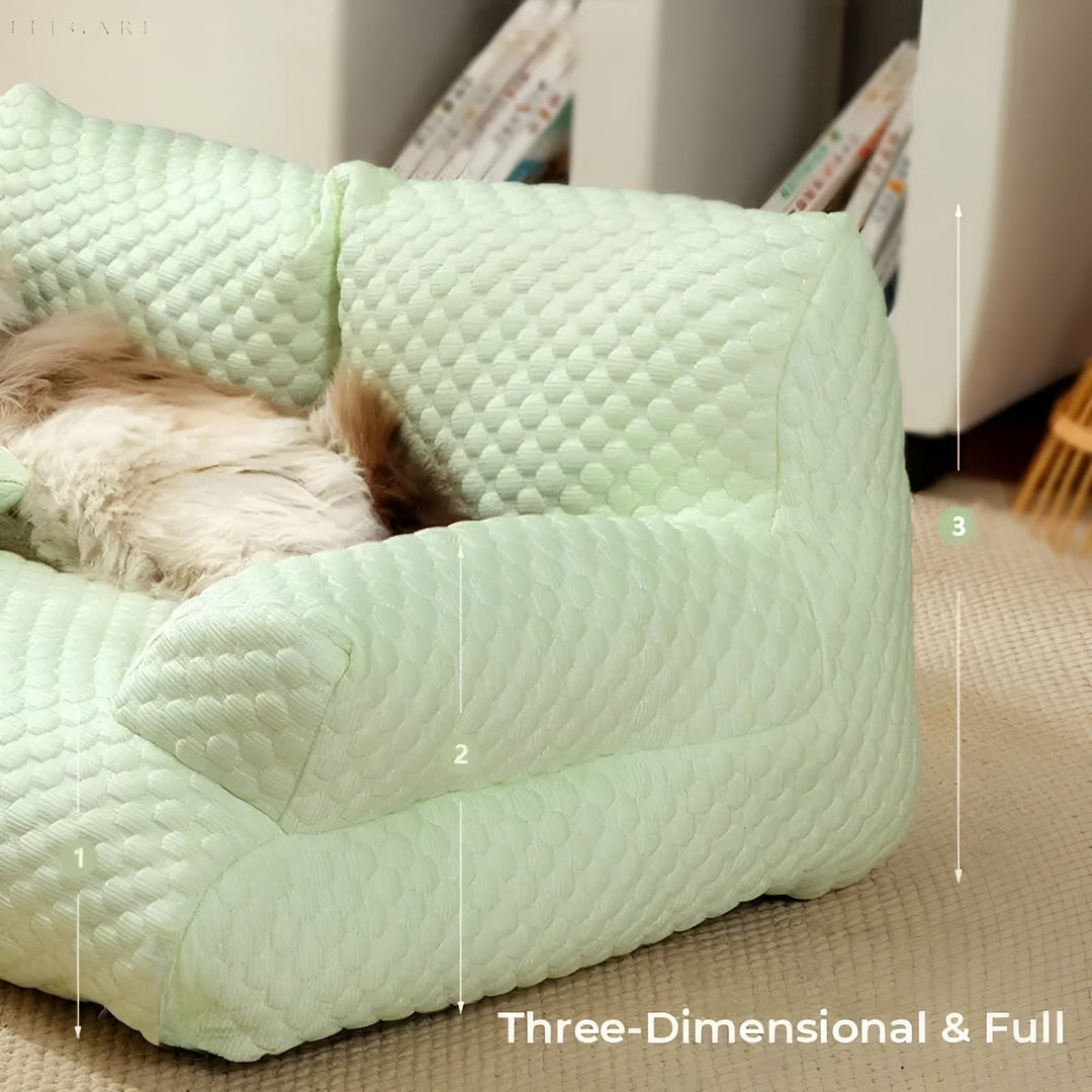 Komfortables Plüsch-Hundebett in Grau, orthopädisch, unterstützt Gelenke.