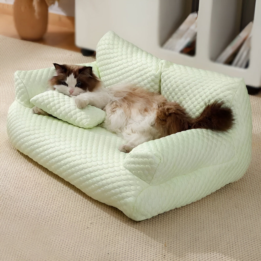 Waschbares Haustierbett CozyPaws in Grau, Plüsch für Tiefschlaf & Komfort.