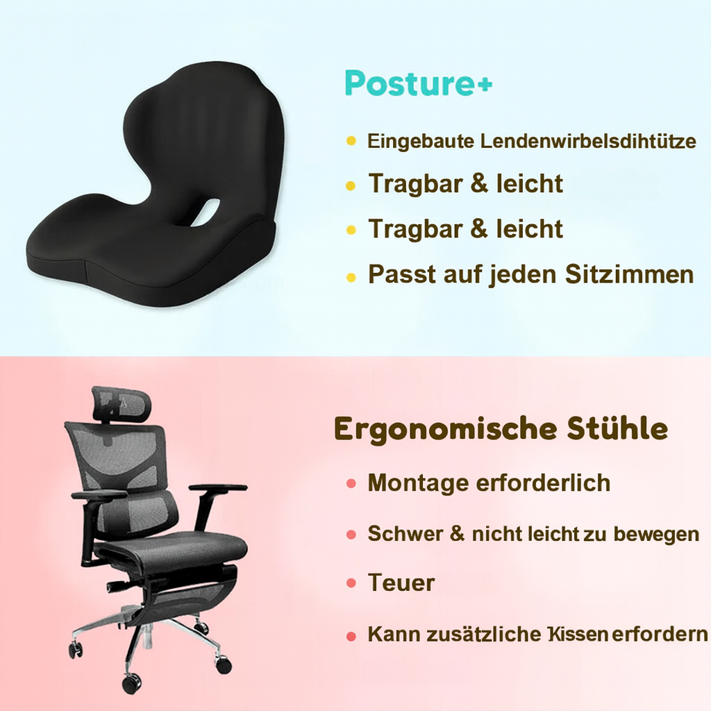 Langlebiges RelaxoSeat orthopädisches Sitzkissen, ideal für Zuhause, Büro und unterwegs.
