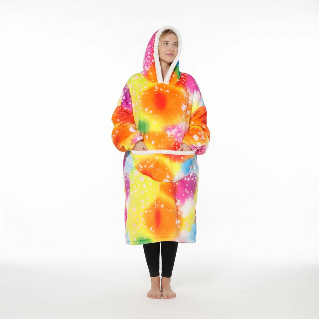 Gemütlicher Fleece-Deckenhoodie für entspannte Herbst- & Winterabende. Unisex, warm & weich.