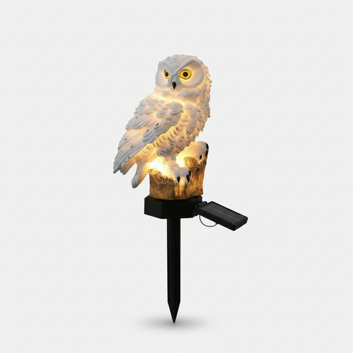 OwlGlow Solar-Gartenleuchte Eule, 45cm, mit Dämmerungssensor & LED, wetterfest für Garten & Outdoor.