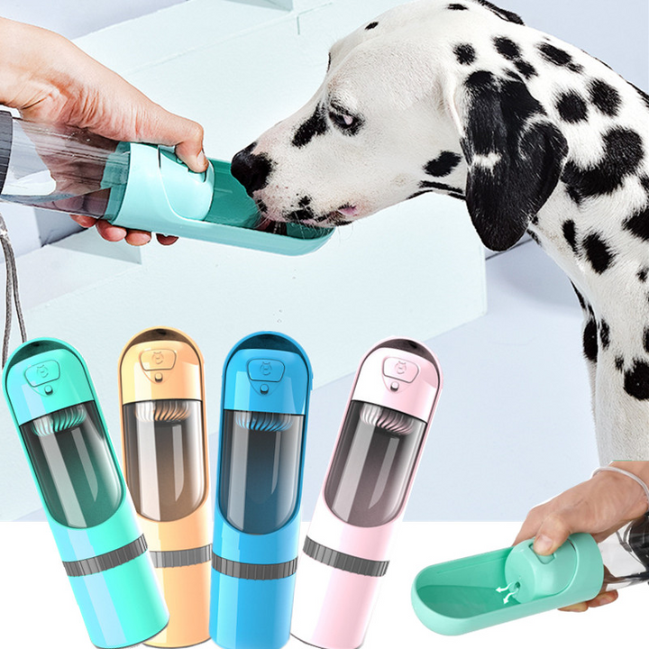 PawBuddy 2-in-1 Futter- & Wasserflasche für Hunde, ideal für unterwegs & Reisen. Praktisches Hundezubehör.