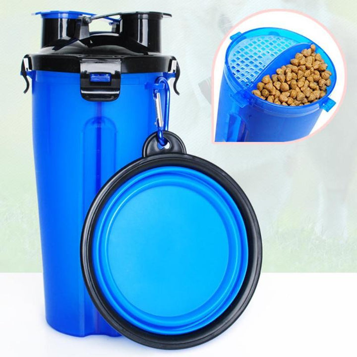 PawBuddy 2-in-1 Reisebecher für Hunde mit Futterschale & Wassernapf, perfekt für Outdoor-Abenteuer.