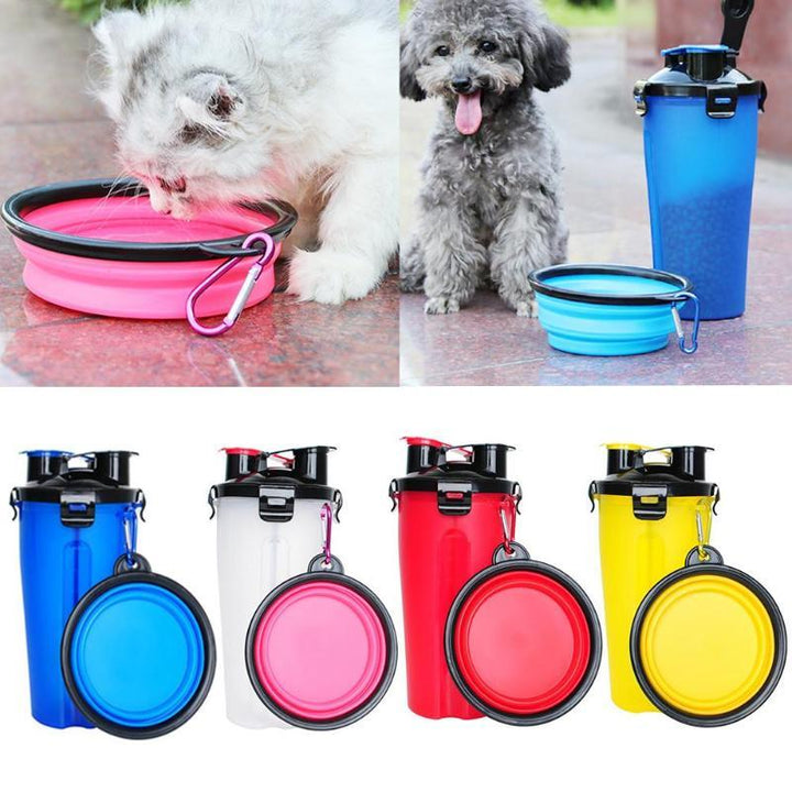 Hundezubehör: 2-in-1 Reisebecher als Futterschale & Wassernapf für Outdoor-Aktivitäten.