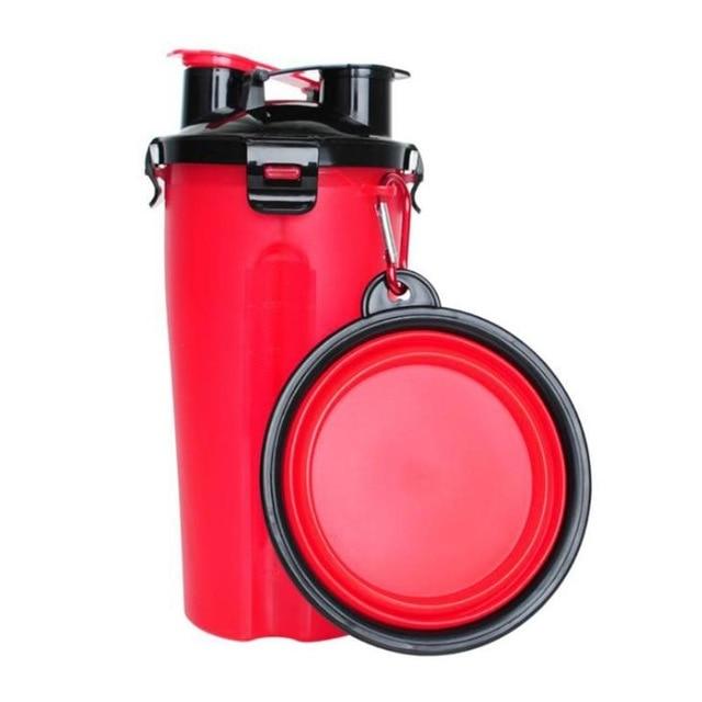 Vielseitiger Reisebecher 2-in-1 für Hunde: Futternapf & Trinkflasche für Outdoor-Abenteuer.