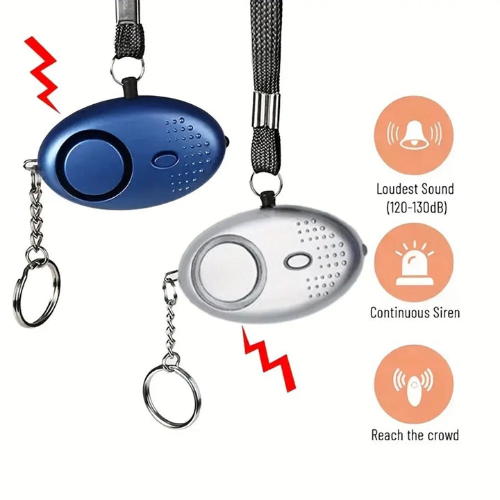 Kompakter SafeSound Sicherheitsalarm mit LED-Licht für Frauen, Kinder, Outdoor und persönlichen Schutz.