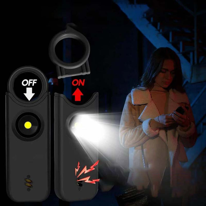 Tragbarer Sicherheitsalarm mit Notfall-LED-Licht, effektiver persönlicher Schutz.