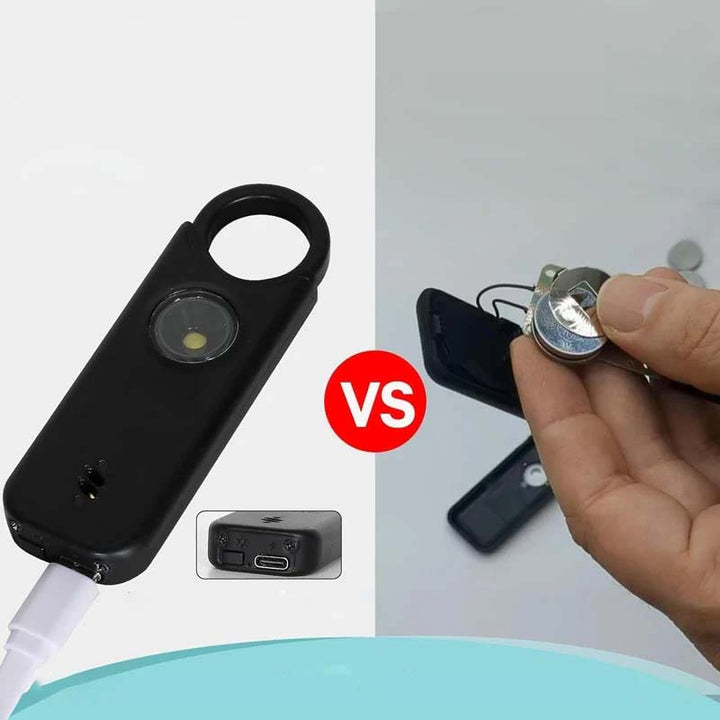 Unisex Sicherheitsalarm mit LED-Licht für Notfälle, diskret & leicht zu bedienen.