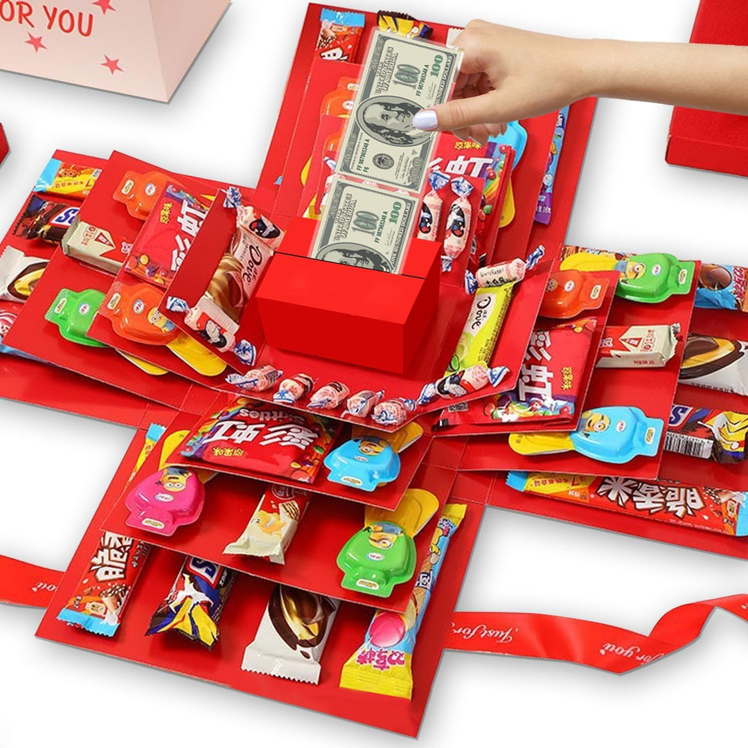 Überraschungs-Explosionsbox mit fliegenden Schmetterlingen, personalisiertes Geschenk für jeden Anlass.