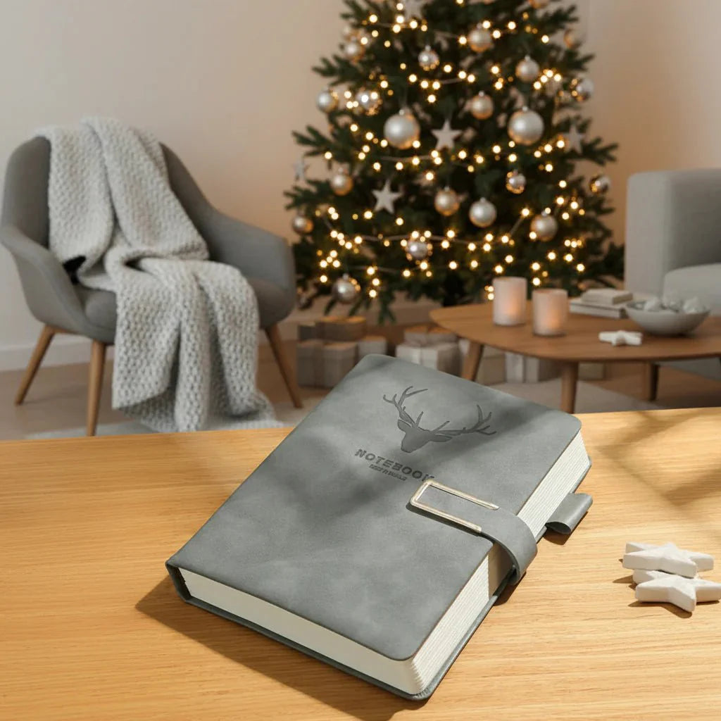 Personalisiertes A5 Leder-Notizbuch mit Lesezeichen; ideal für Notizen, Tagebuch, Geschenk & Büro.